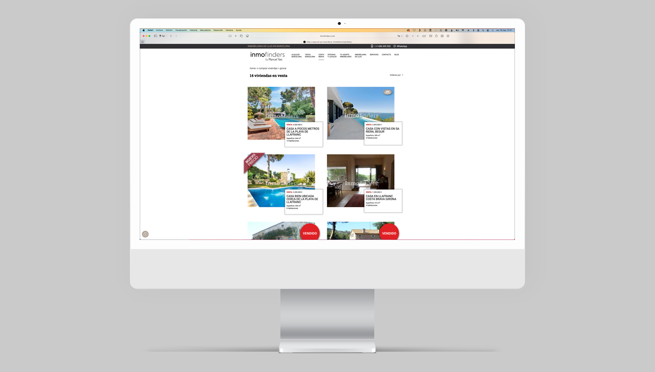 página web WordPress para Inmofinders viviendas