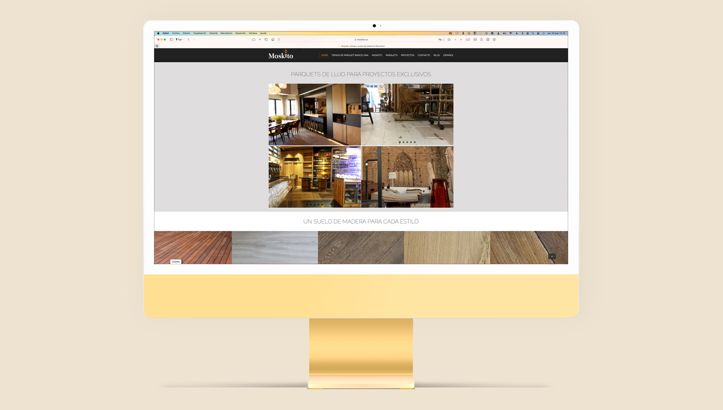 página web WordPress para Moskito parquets