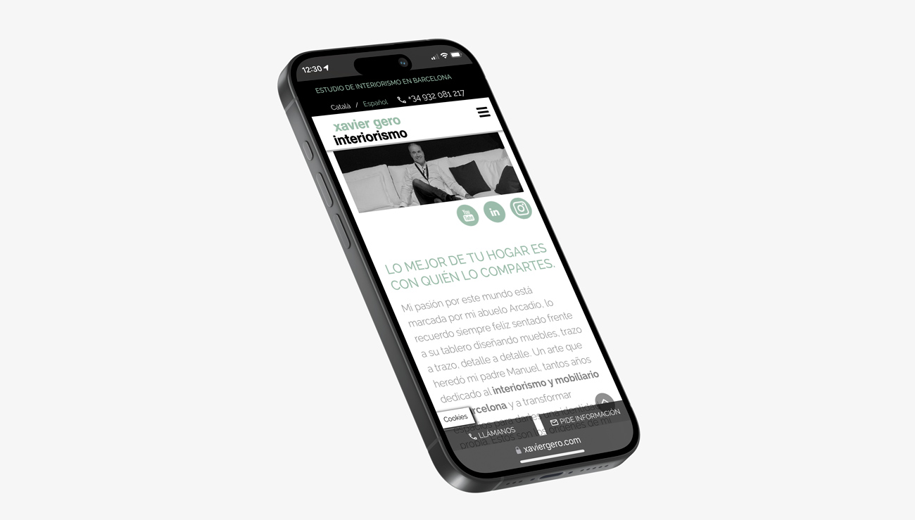 página web WordPress para Xavier Gero