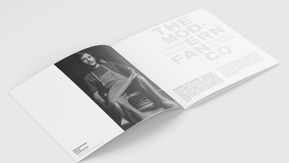 Interior del diseño del catálogo para The Modernfan Co