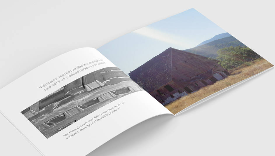 Páginas interiores del diseño del catálogo para The Modernfan Co