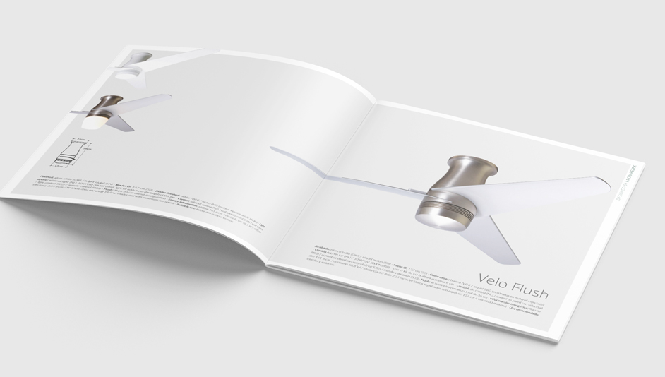 Interior del diseño del catálogo para The Modernfan Co