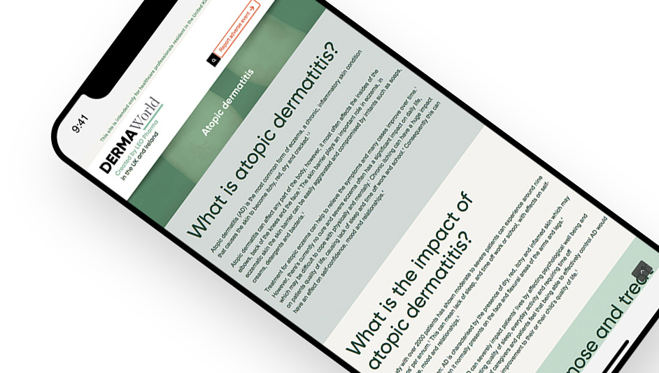 Página web WordPress para Leo Pharma Dermaworld atopic dermatitis