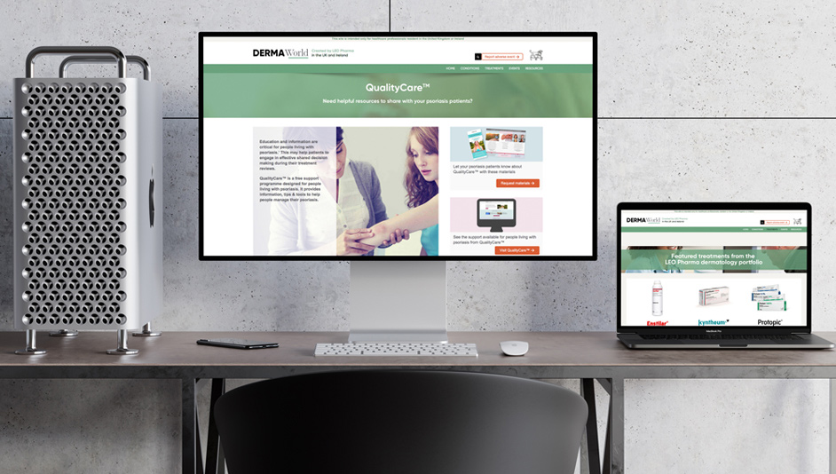 Página web WordPress para Leo Pharma Dermaworld QualityCare