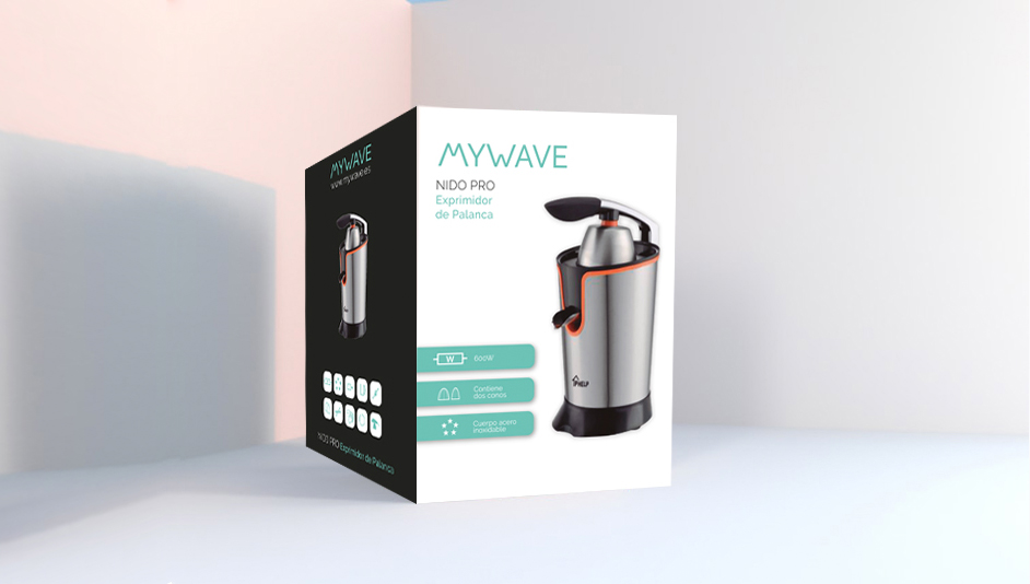 Diseño packaging exprimidor para MyWave