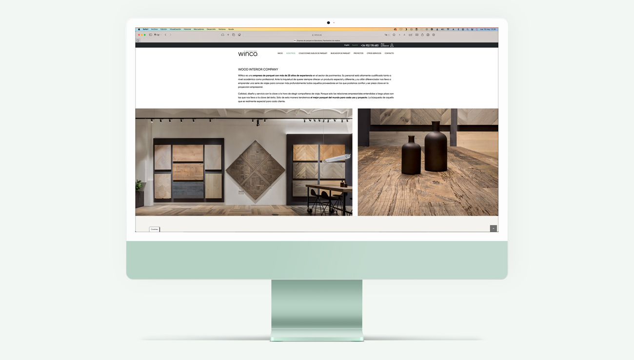 página web WordPress para Winco company