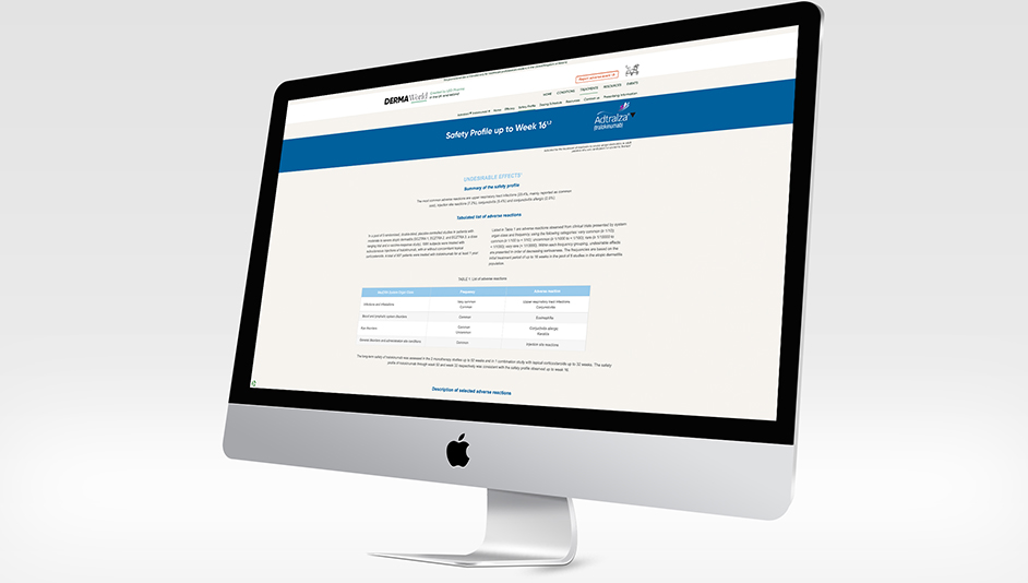 Página web WordPress para Adtralza safety profile