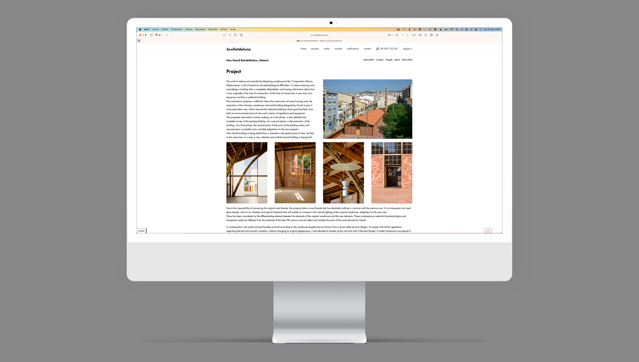 página web WordPress para Brulletdeluna proyecto