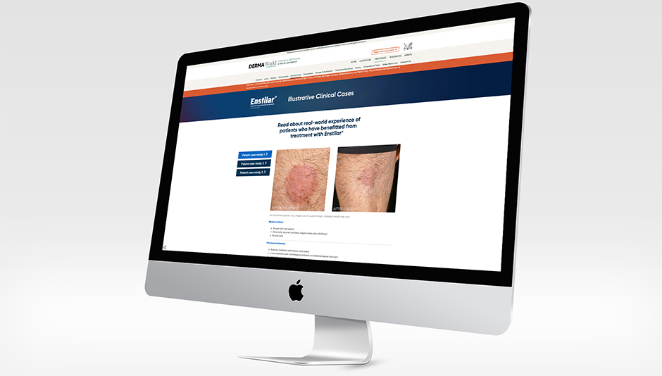 Página web WordPress para Dermaworld Enstilar clinical cases
