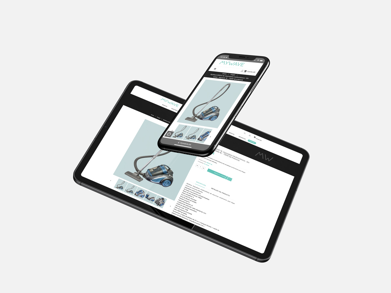 Página web WordPress para Mywave producto
