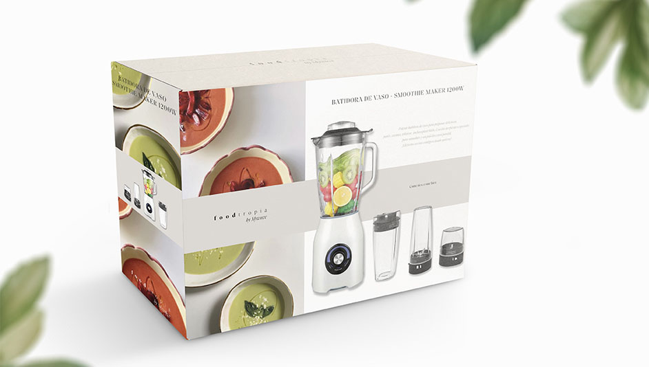 Diseño packaging batidora para Foodtropia