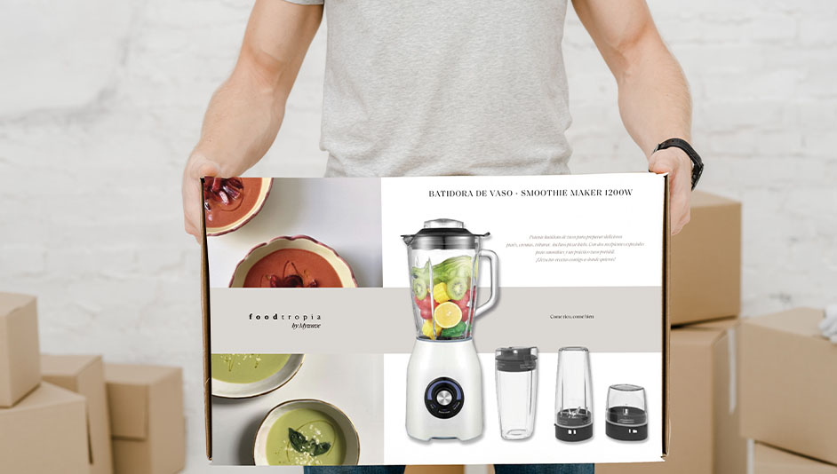 Diseño packaging batidora para Foodtropia