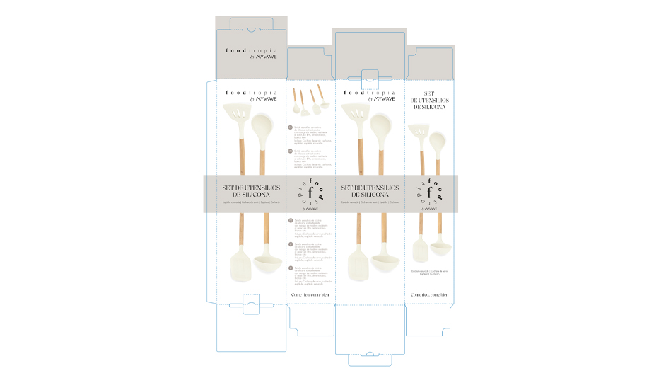 Diseño packaging para Foodtropia vista troquel