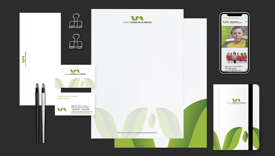 Diseño papelería para Clínica Dental Virgen de la Merced
