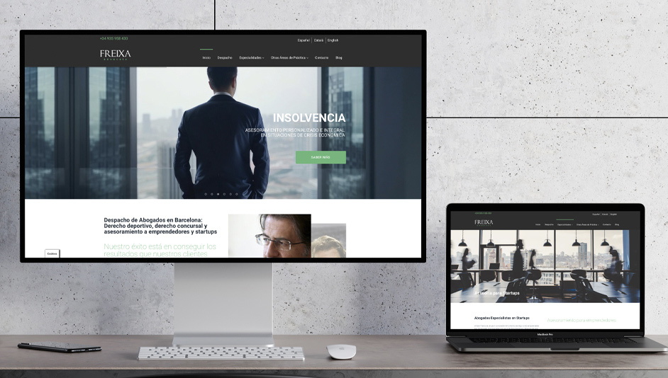 Página web WordPress para freixa advocats derecho concursal