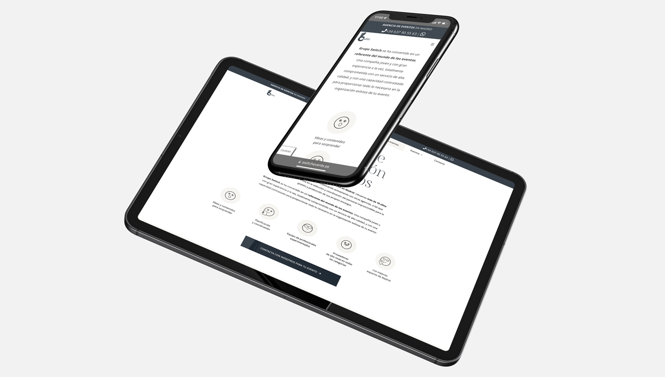 página web WordPress para Switch Events agencia eventos