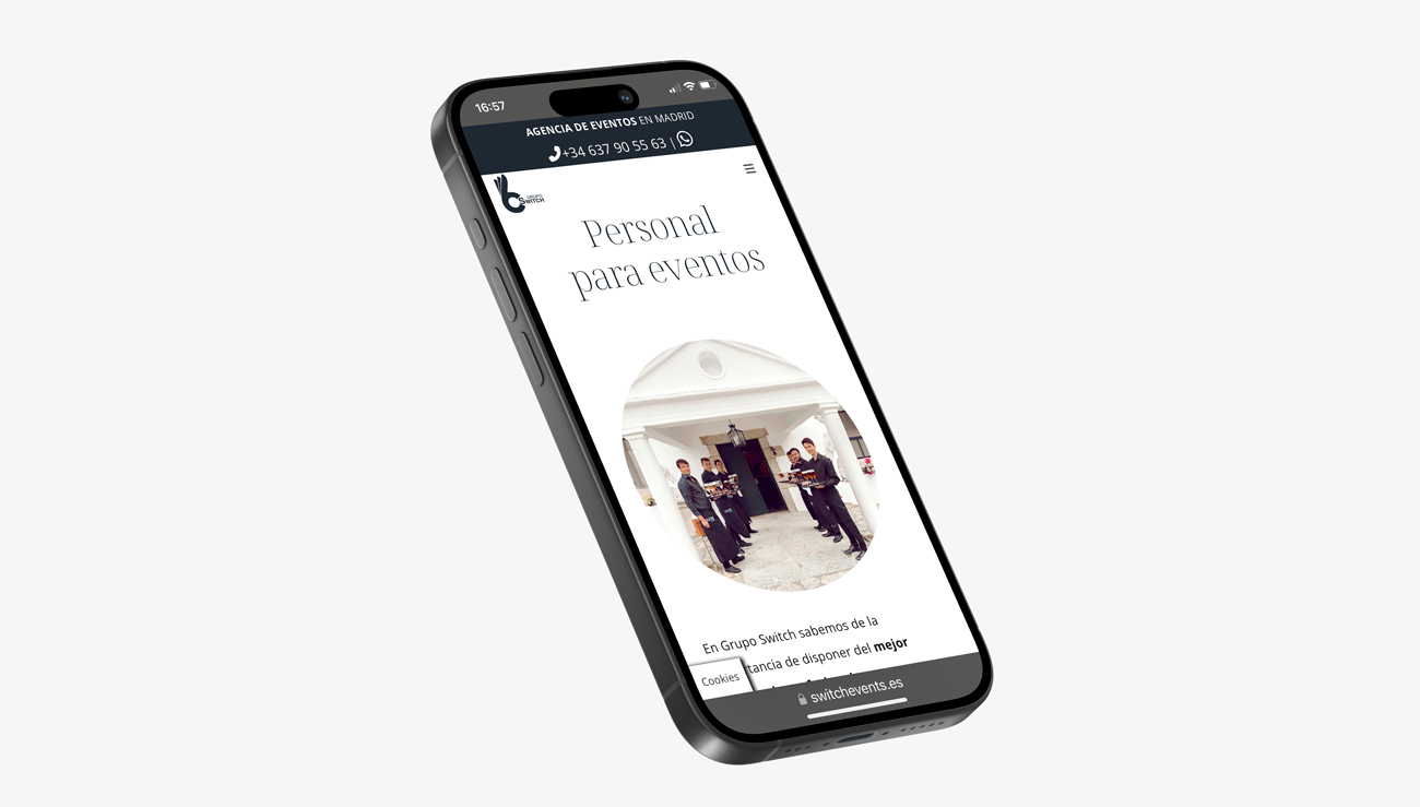 página web WordPress para Switch Events personal