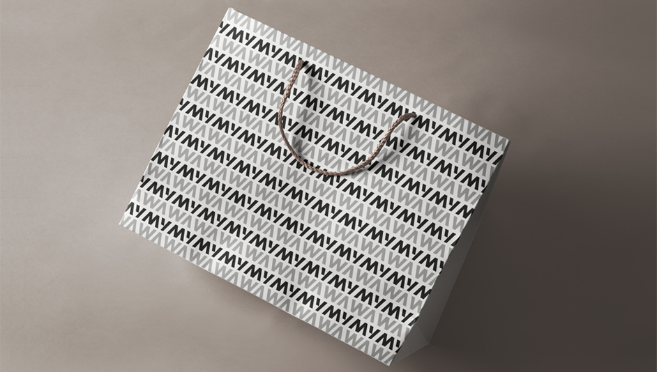 Aplicación en bandana del diseño del logotipo de MyWave