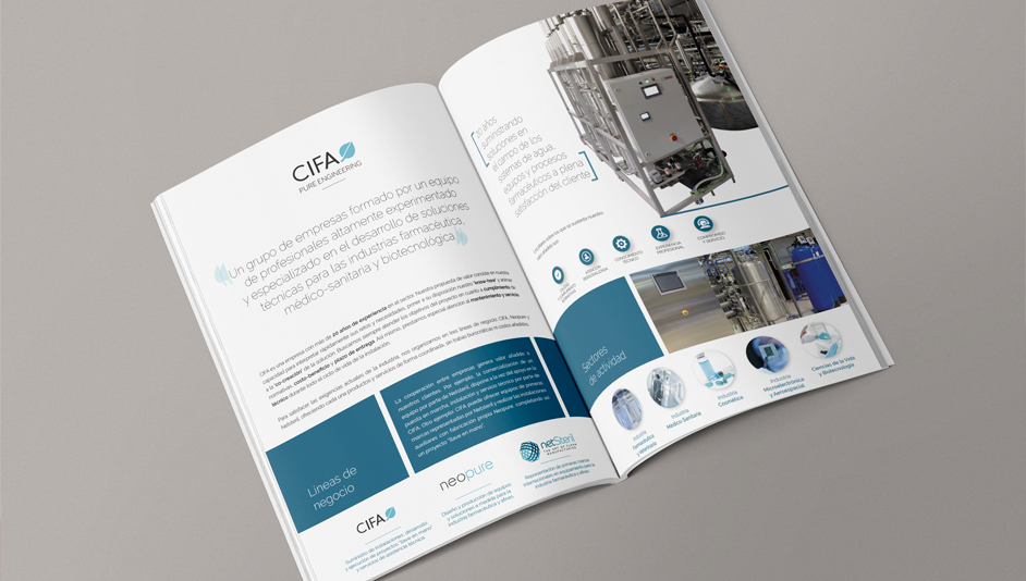 Diseño interior del catálogo para Cifa