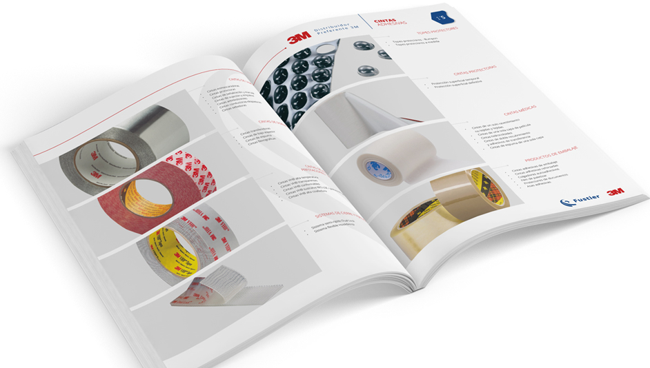 Páginas interiores del diseño del catálogo para Fustier-3M