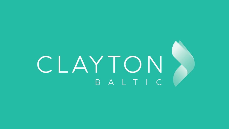 Diseño logotipo en negativo de Clayton Baltic