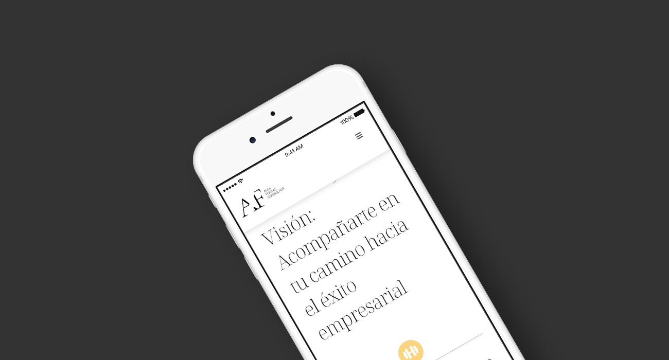 Imatge de la pàgina d'inici de la version movil web de Alex Fossas
