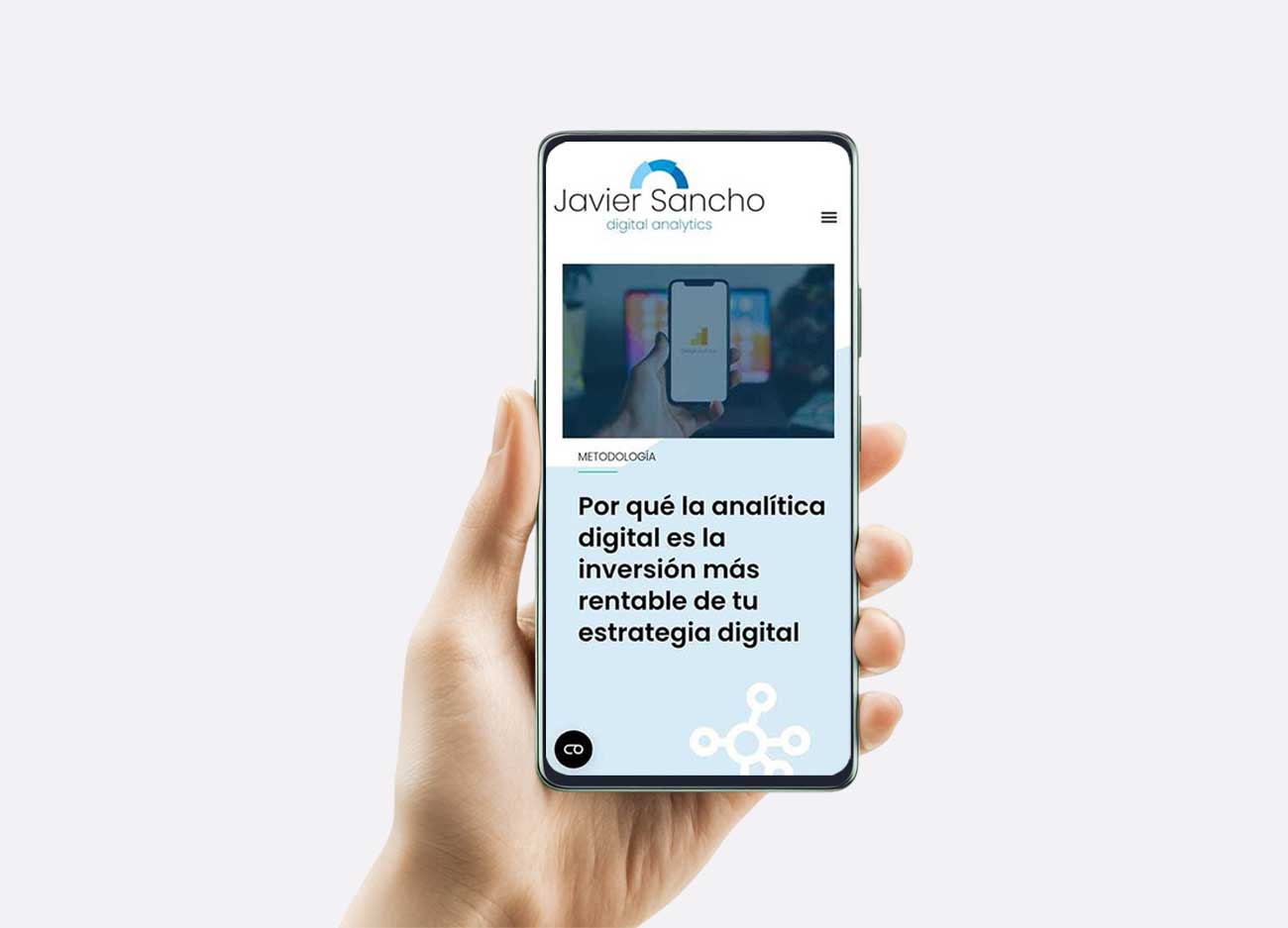 Image of the home page of the javier sancho mobile website