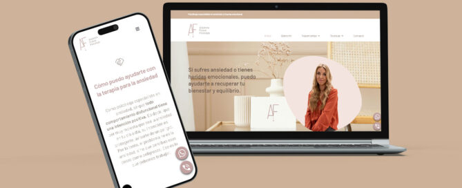 Imatge de la versió movil i portàtil de la web d'Alejandra Fossas