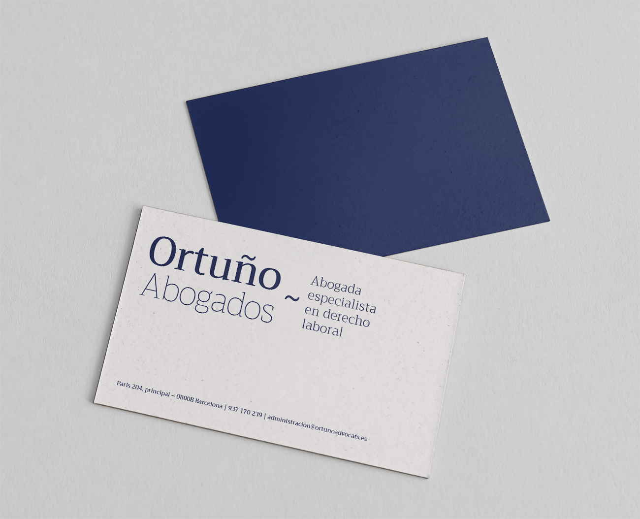 Logo image on Ortuño Abogados business cards