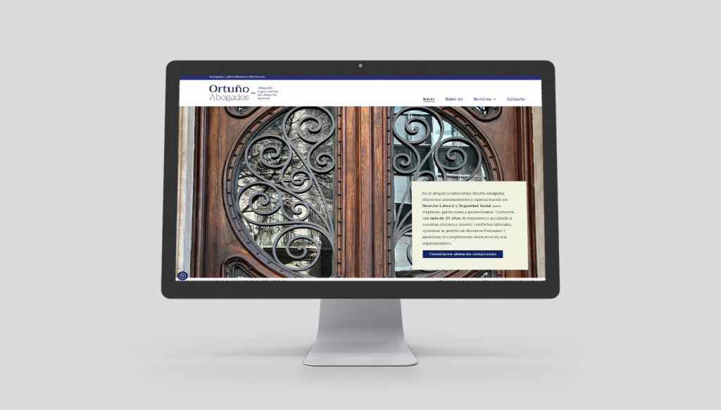 Image of the web design for Ortuño Abogados