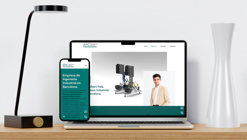 Imagen de la versión movil y portátil de la web de APC Engineer