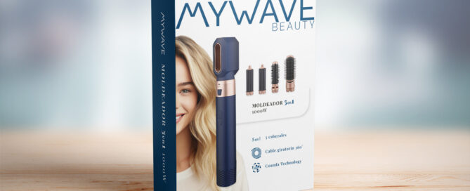 Imatge frontal de l'embalatge del modelador de pèl My Wave