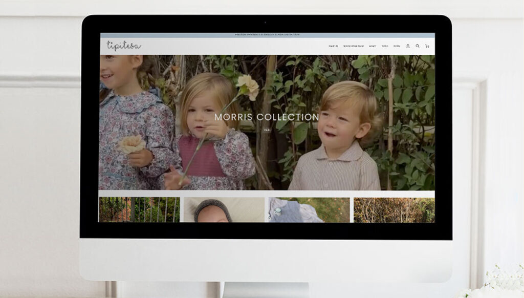 Image of the desktop version of Tipitesa's e-commerce site