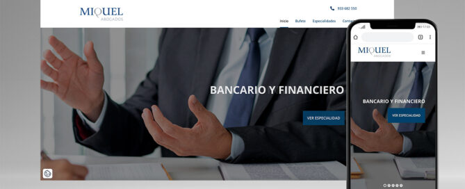 Imagen de la versión móvil y portátil de la web de Miquel Abogados