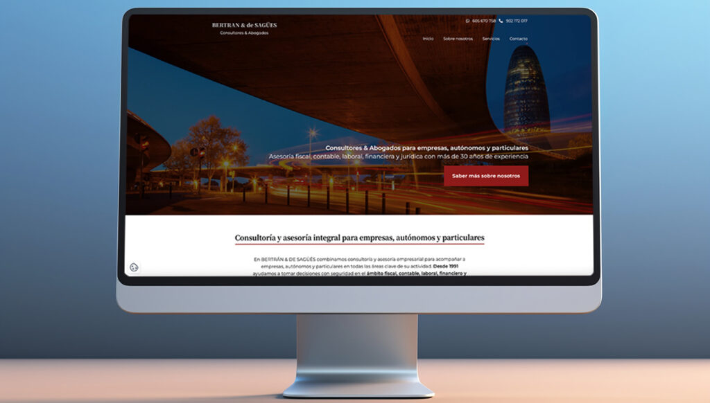 Imatge de la versió escriptori de la web d'Assessoria Bertrán i de Sagüés