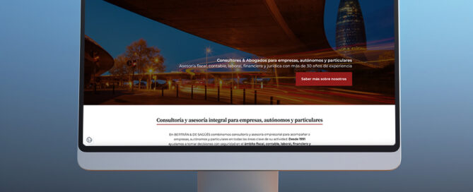Image of the desktop version of the Asesoría Bertrán y de Sagüés website